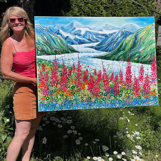 Glacier with Fireweed