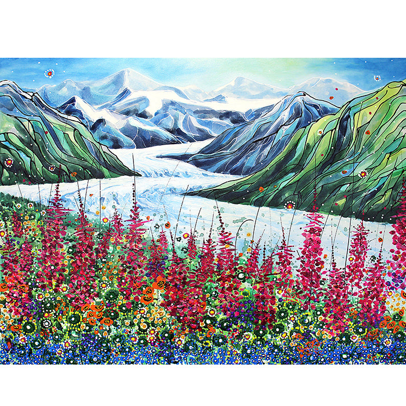 Glacier with Fireweed