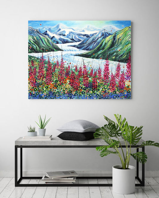 Glacier with Fireweed